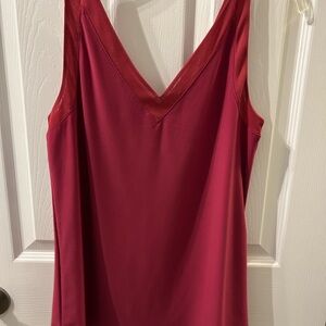 White House Black Market Maroon V-Neck Camisole